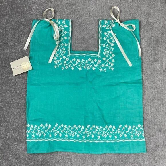 VTG Portfolio Women’s Small Caribbean Blue Linen Sleeveless Blouse Top NWT - Picture 2 of 5